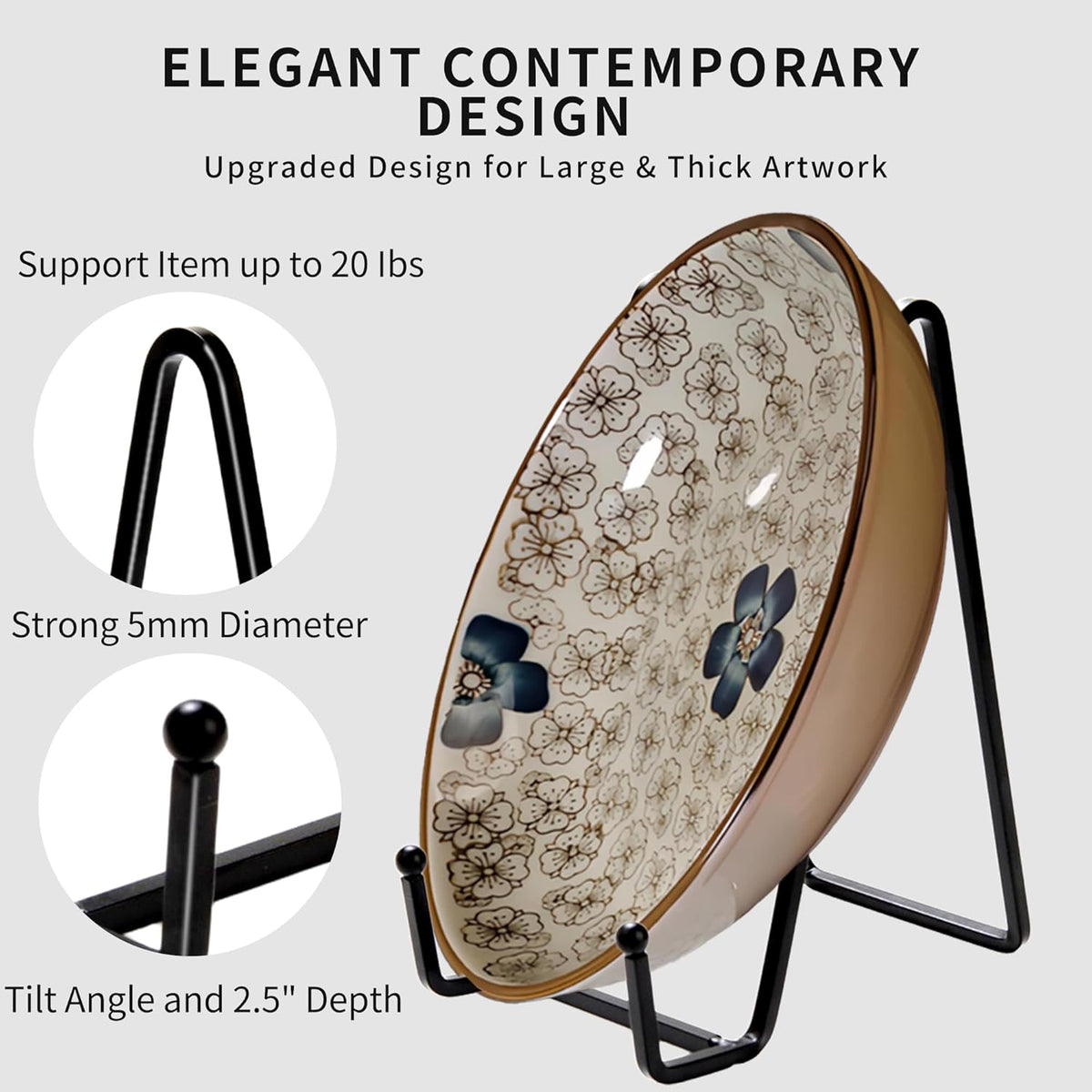 18 pcs 4.5in Plate Stands for Display,Metal Plate Holders Display Stands Can Be Used for Picture