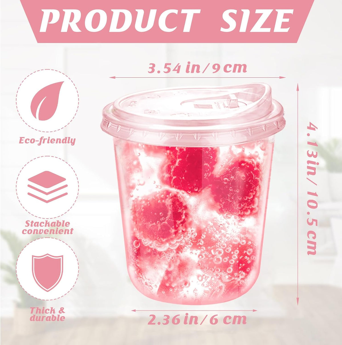 12oz Disposable Stemless Glasses With Strawless Sip Lids,PET Disposable Drinking Cups,Clear Plastic