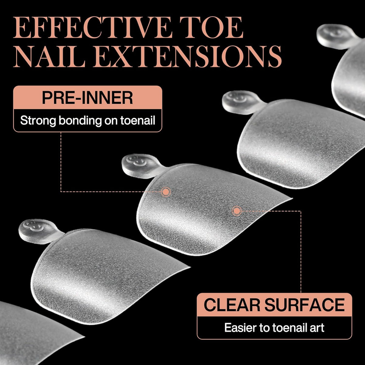 Short Toe Nail Tips Square Full Matte False Toenails Press On Nails 360pcs Smoothly Curved Toe Nail