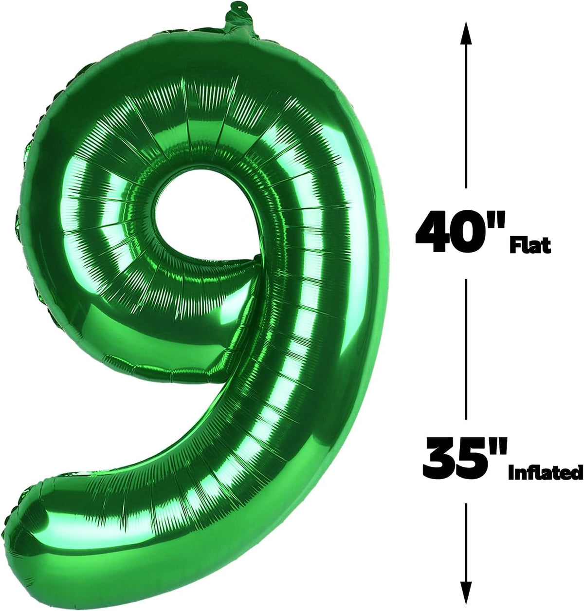 40 Inch Big Green 9 Balloon Number, Jumbo Giant Happy 9th 19 29 39 49 99 Birthday Party