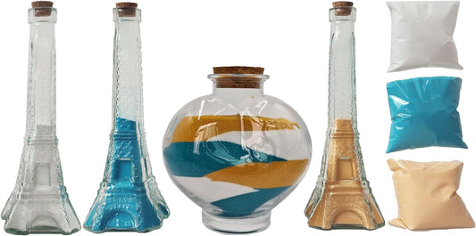 CHENGXINWENHUA Unity Sand Ceremony Set for Wedding Handmade Decorative Jars (3tower)