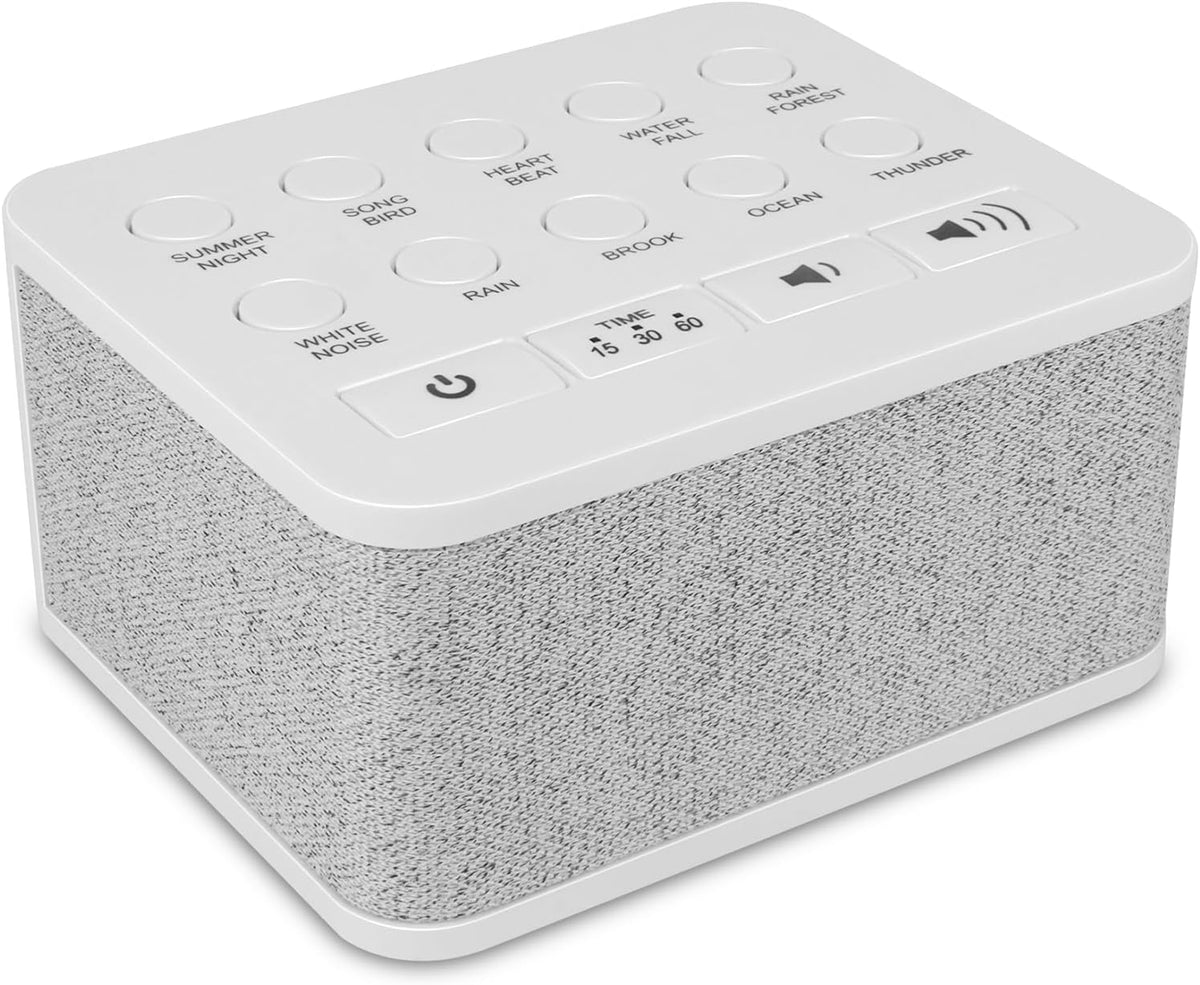 LUXSWAY Sound Machine, White Noise Machine with 10 Natural Soothing Sounds, Volume Control & 3