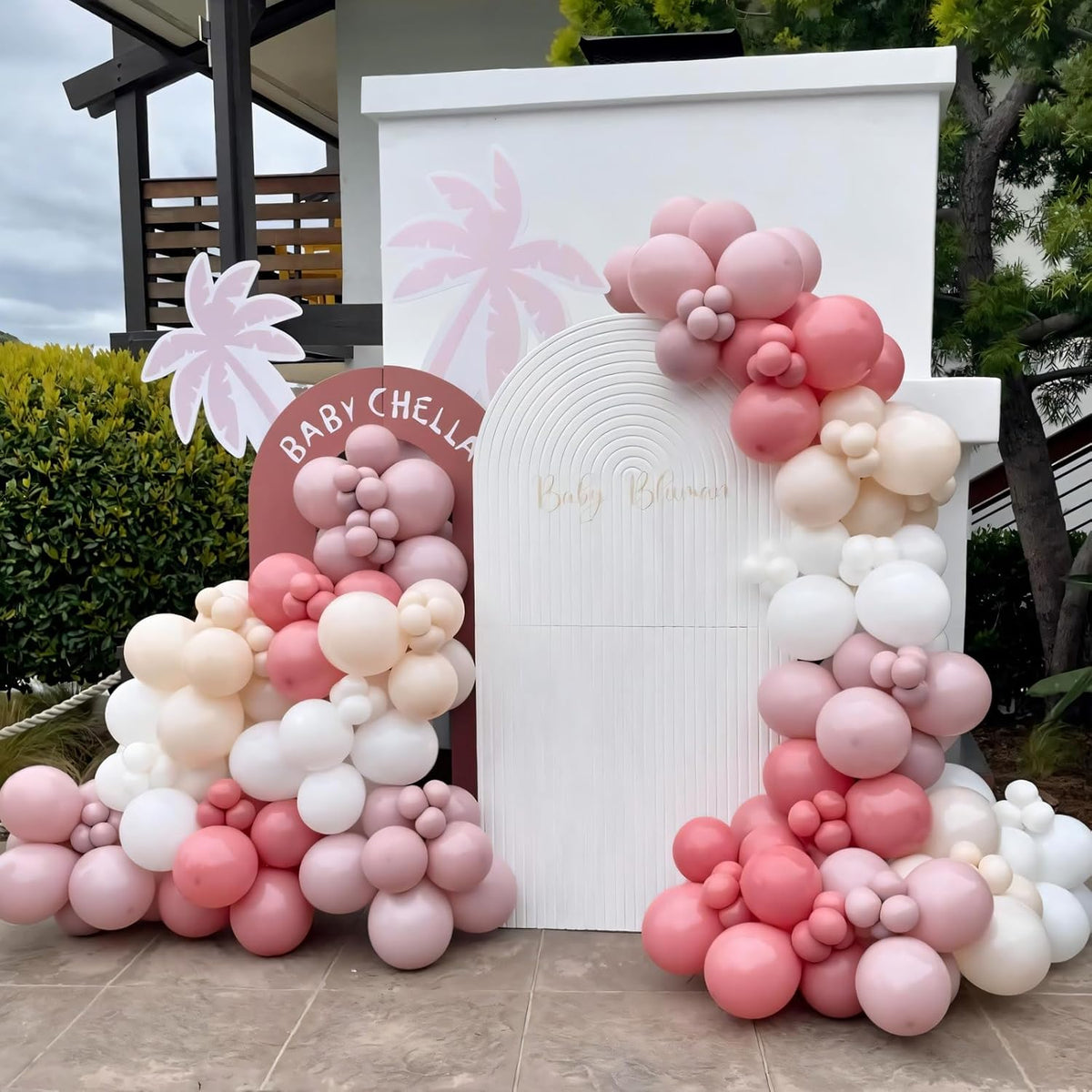 110pcs Retro Pink Balloons 12 Inch Pink Latex Balloon Arch Kit for Birthday Baby Shower Anniversary