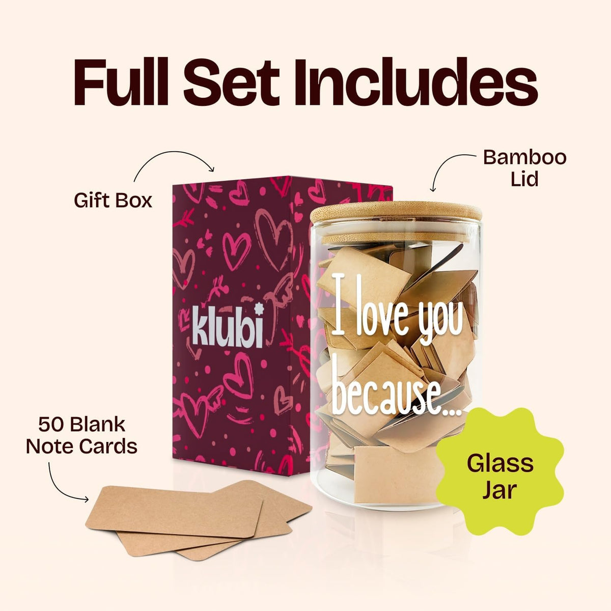 Girlfriend Boyfriend Birthday Gifts I Love You Because Jar Love Note Cup 50 Little Notes In a Jar