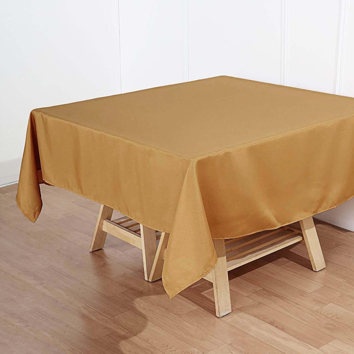 Efavormart 70" Square Linens Gold Wholesale Linens Polyester Square Linen Tablecloth for Wedding