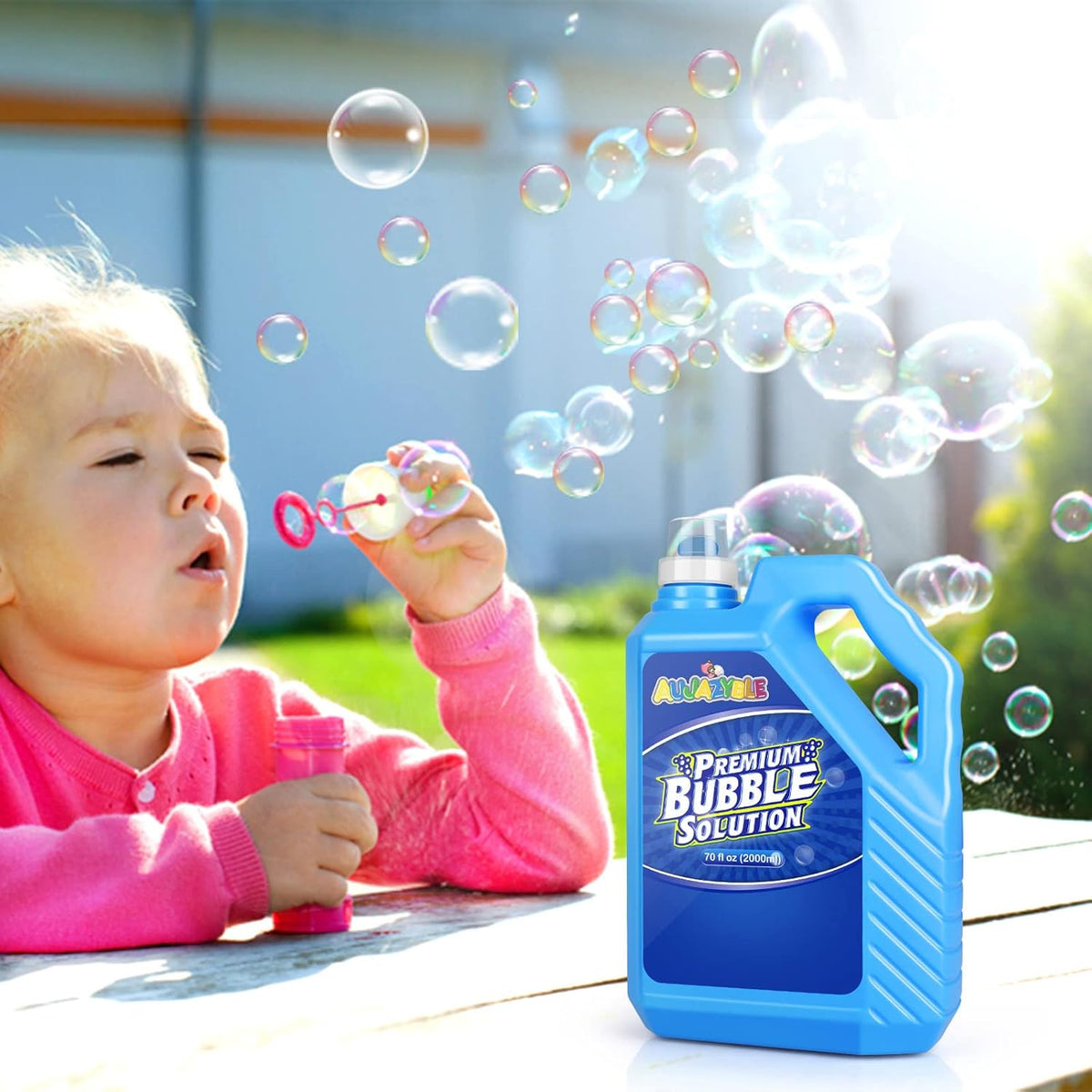 Bubble Solution Refill 70 OZ | Pre-Mix Premium Bubble Refill Solution No Measuring Required |