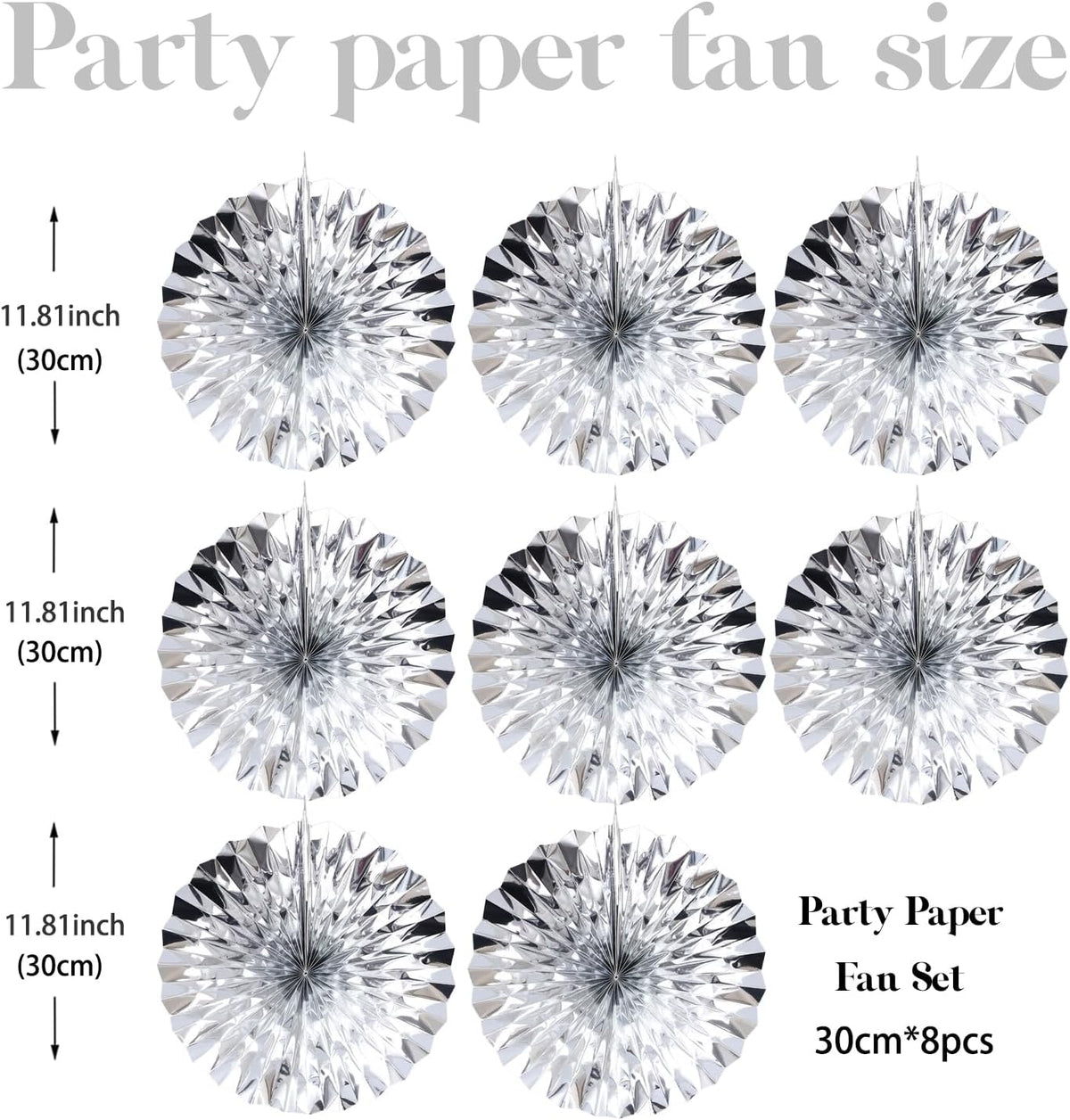 Silver Birthday Decorations,DIY Silver Paper Fans Hanging Decoration ,DecoracióN De CumpleañOs para