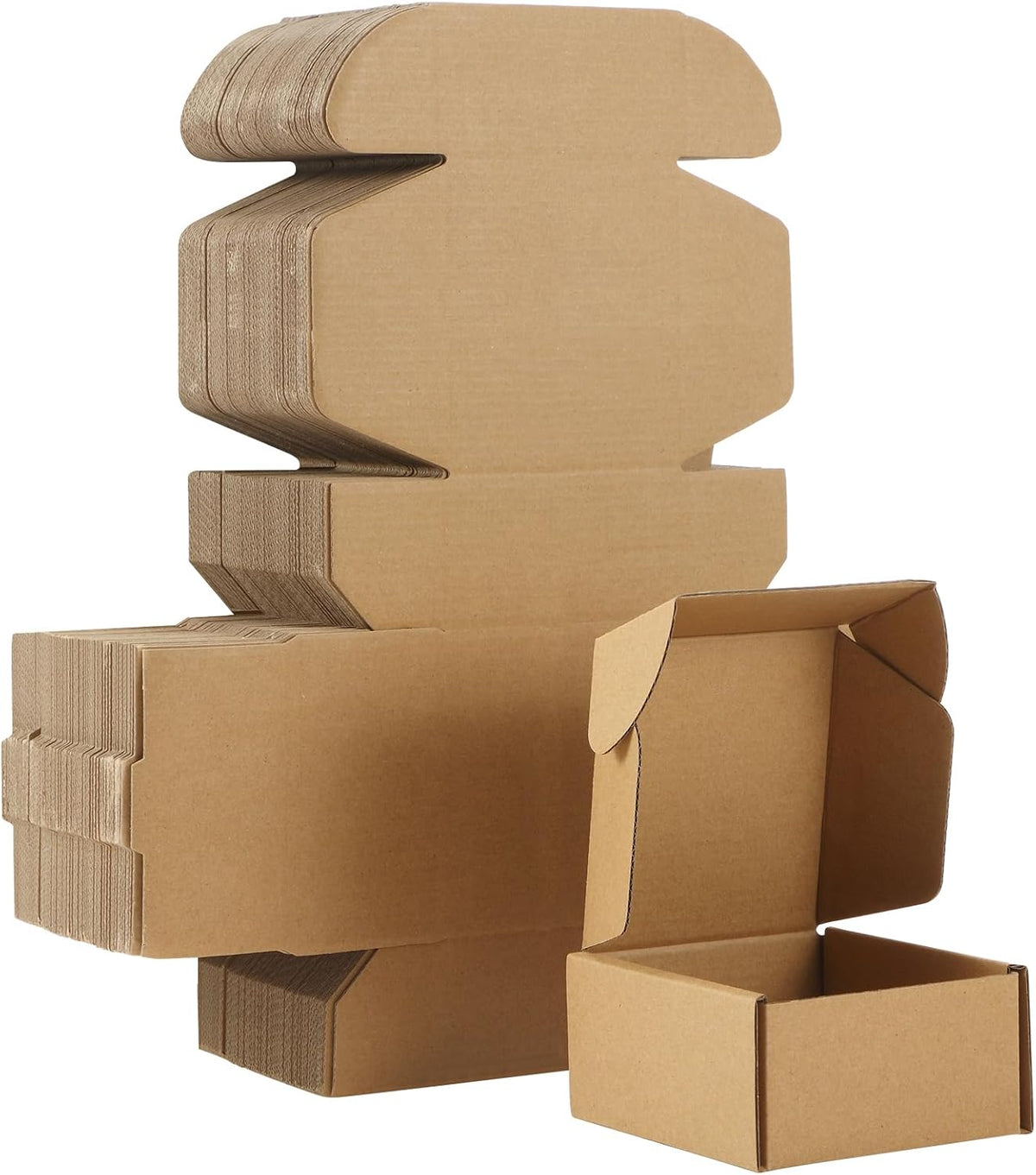 Qilery 60 Pcs Shipping Boxes Cardboard Gift Corrugated Cardboard Brown Boxes Mailer Packaging for