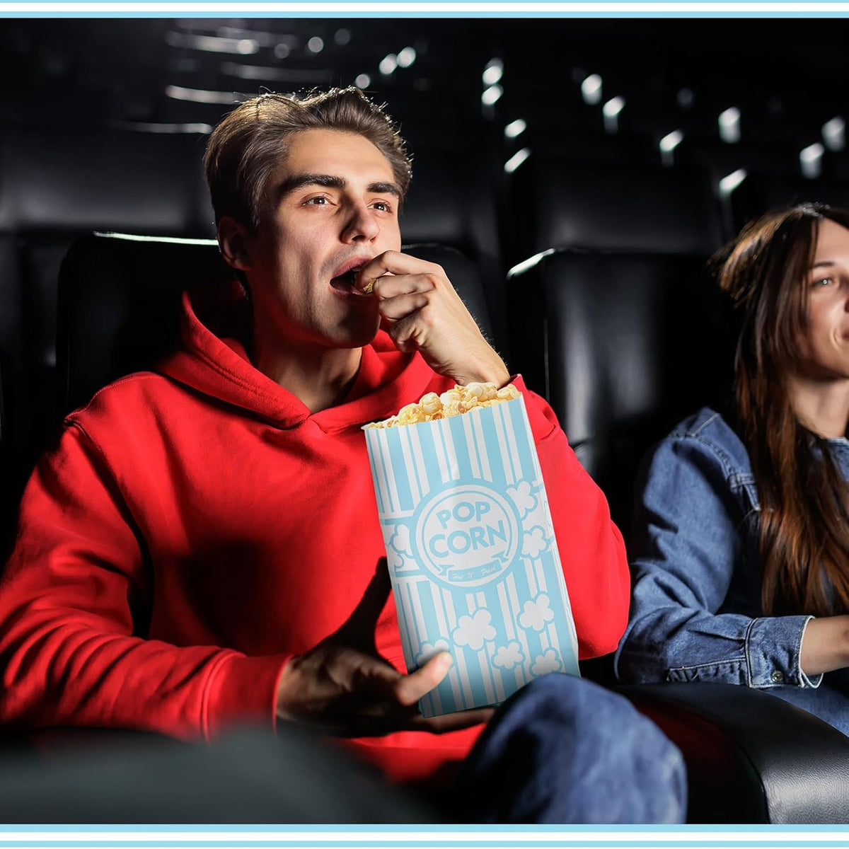 200 Pcs Paper Popcorn Bags Bulk 2 oz Large Flat Bottom Boxes Red and White Disposable Container
