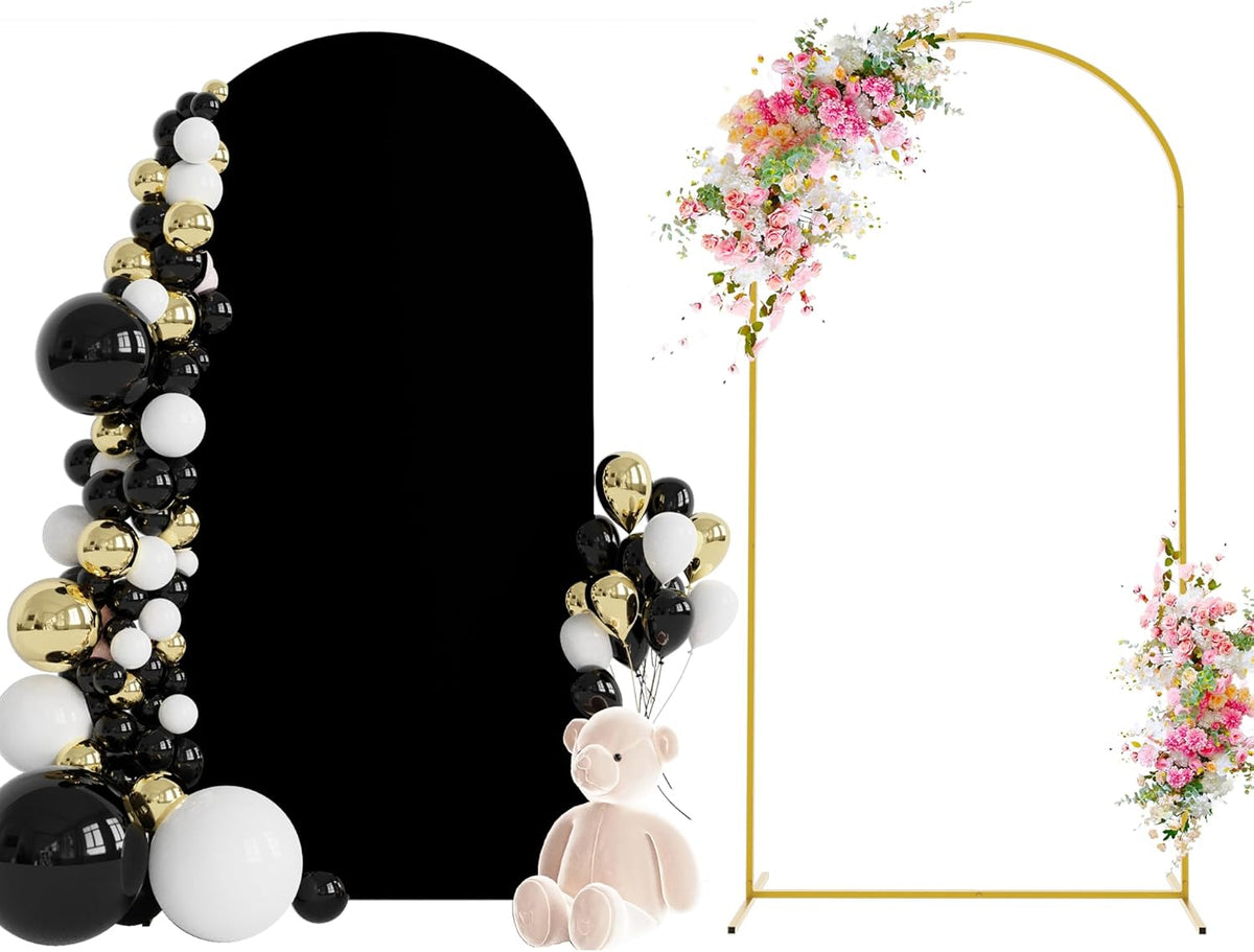 Wokceer 6.6 FT Wedding Backdrop Arch Stand and Arch Cover Metal Arch Stand with Arch Stand Cover