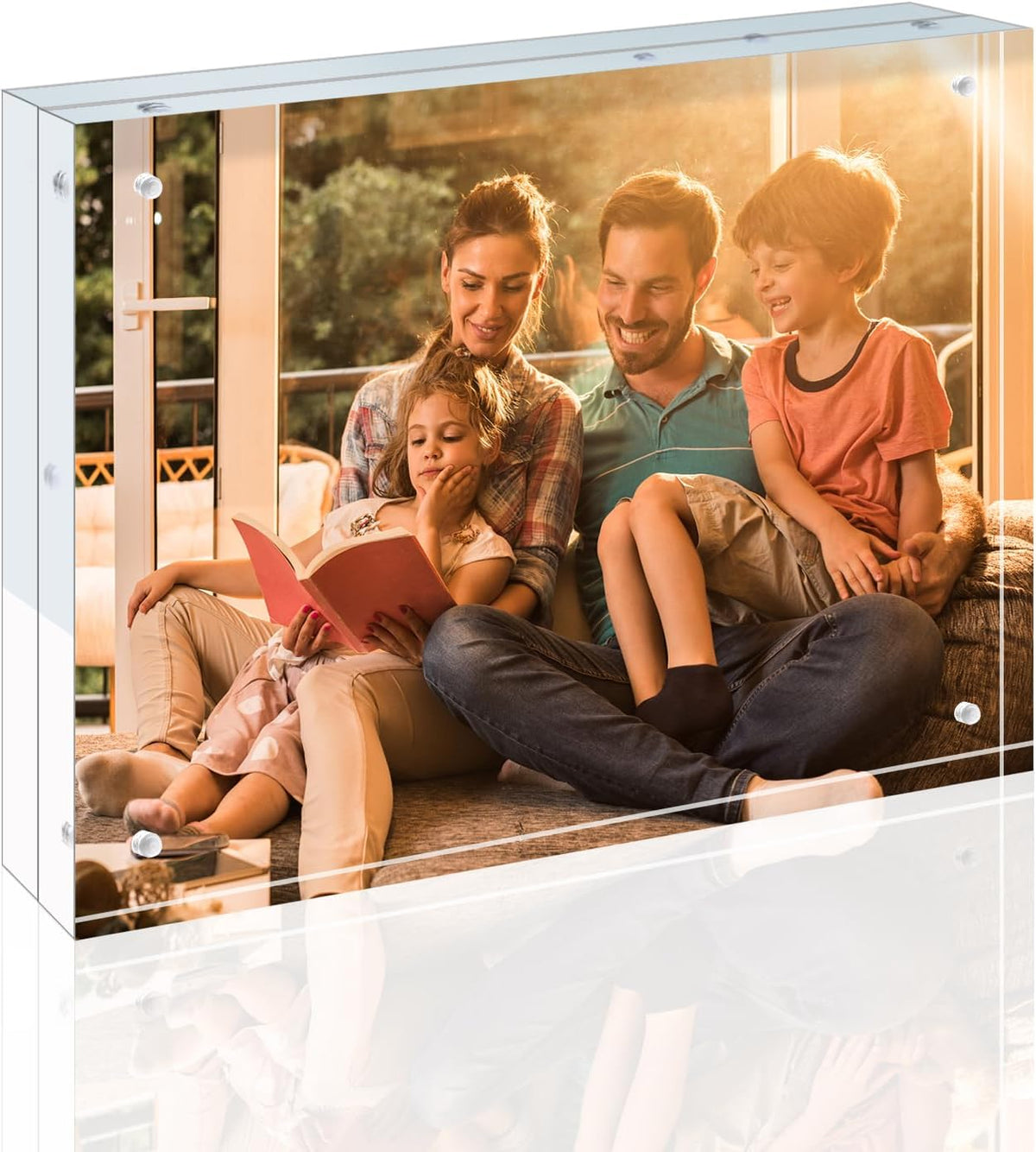 Egofine 8x10 Acrylic Frame, 20mm Thicker Frameless Clear Picture Frame, Double Sided Magnetic