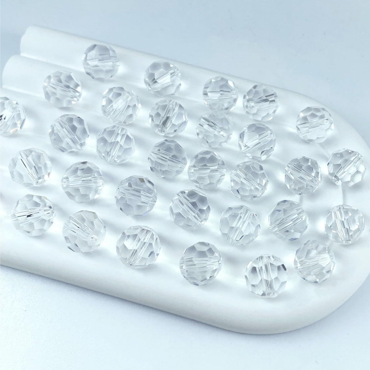 100 PCS 8mm Crystal Glass Beads Round Multiple Faceted Loose Spacer Glass Beads for DIY Handcrafte