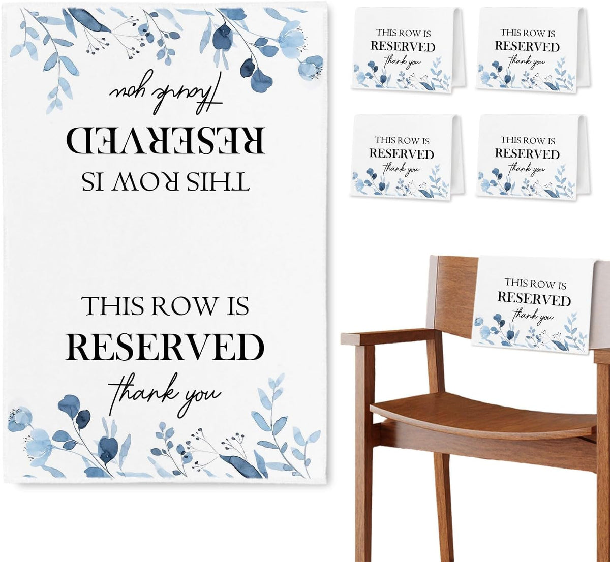 Reserved Seating Chair Signs, This Row Is Reserved Pew Cloths Seating Placeholder for Church Pews