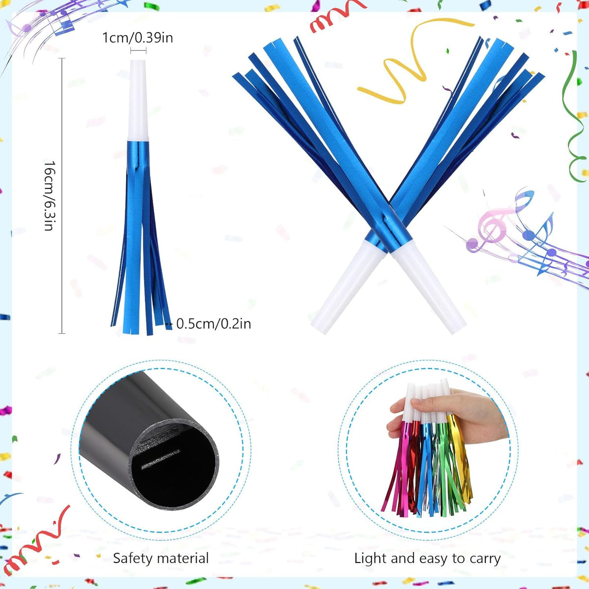 Metallic Fringed Noise Makers, for Noise Makers Party Favors, New Year Party, Baby Shower, Kids