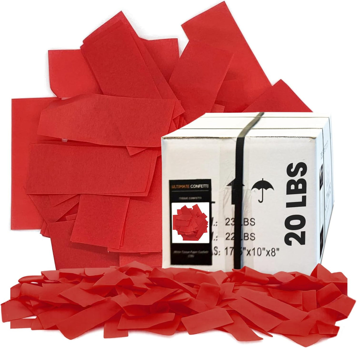 Red Biodegradable Confetti - Rectangular Tissue Paper Confetti for Cannon and Launcher use – Best