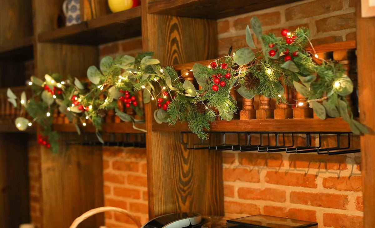 6.3FT Christmas 108 Branch Tips Artificial Cedar Garland, Anna's Whimsy Artificial Pine Cypress
