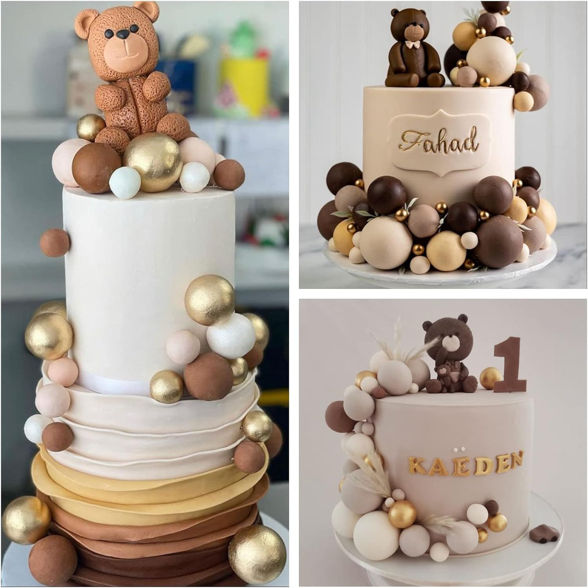 ASTARON 32 Pcs Ball Cake Topper Decorations Mini Balloons Cake Topper Sticks Foam Balls Cake Picks