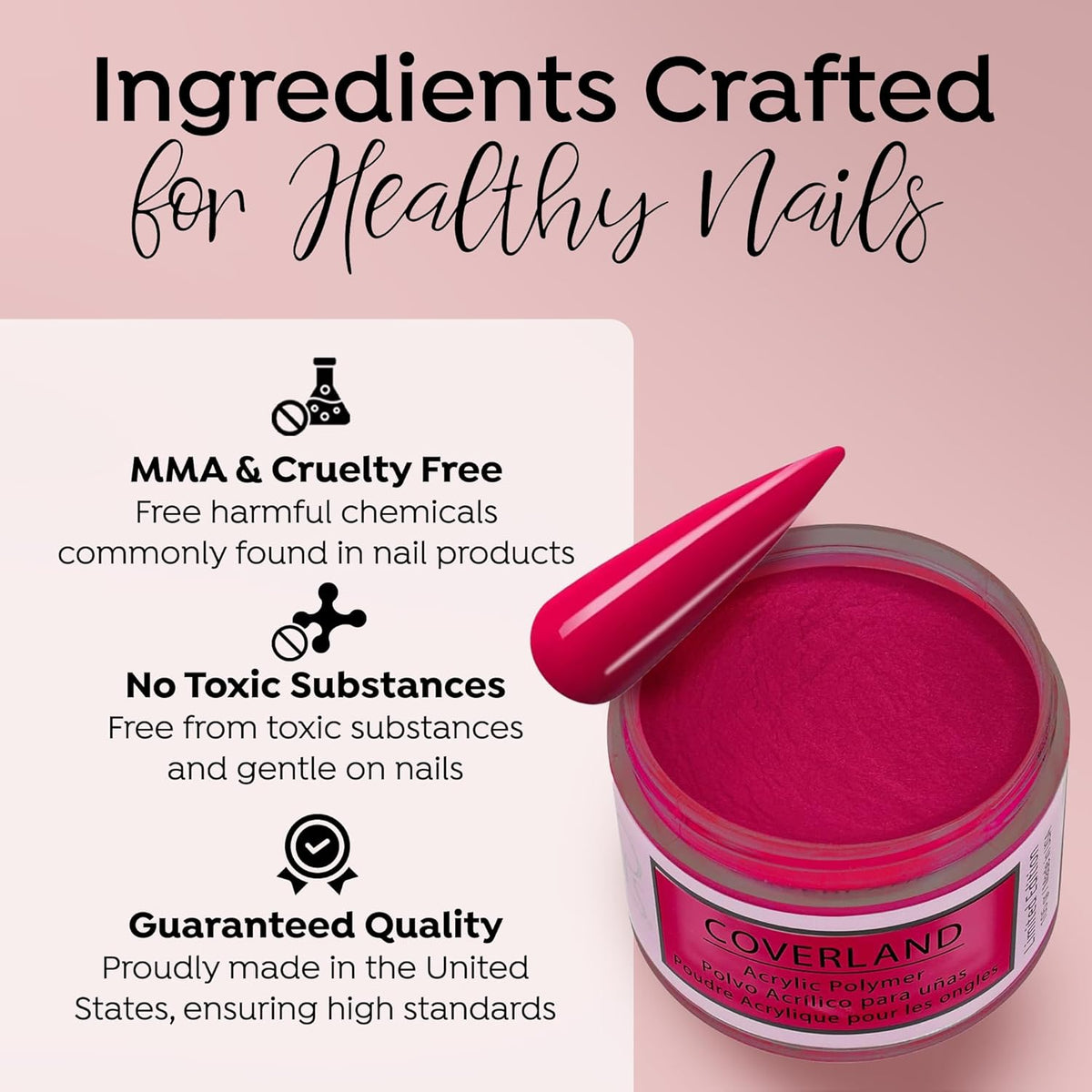Tones Coverland Acrylic Nail Powder "Viva Magenta" - Limited Edition Acrylic Powder for Nail