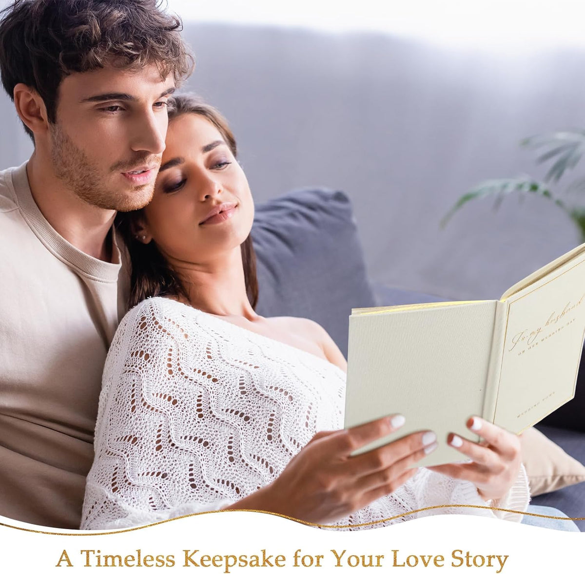 Engrowtic 2 Pcs Wedding Vow Books His and Her to Husband Wife Wedding Must Have Registry Ideas Gold