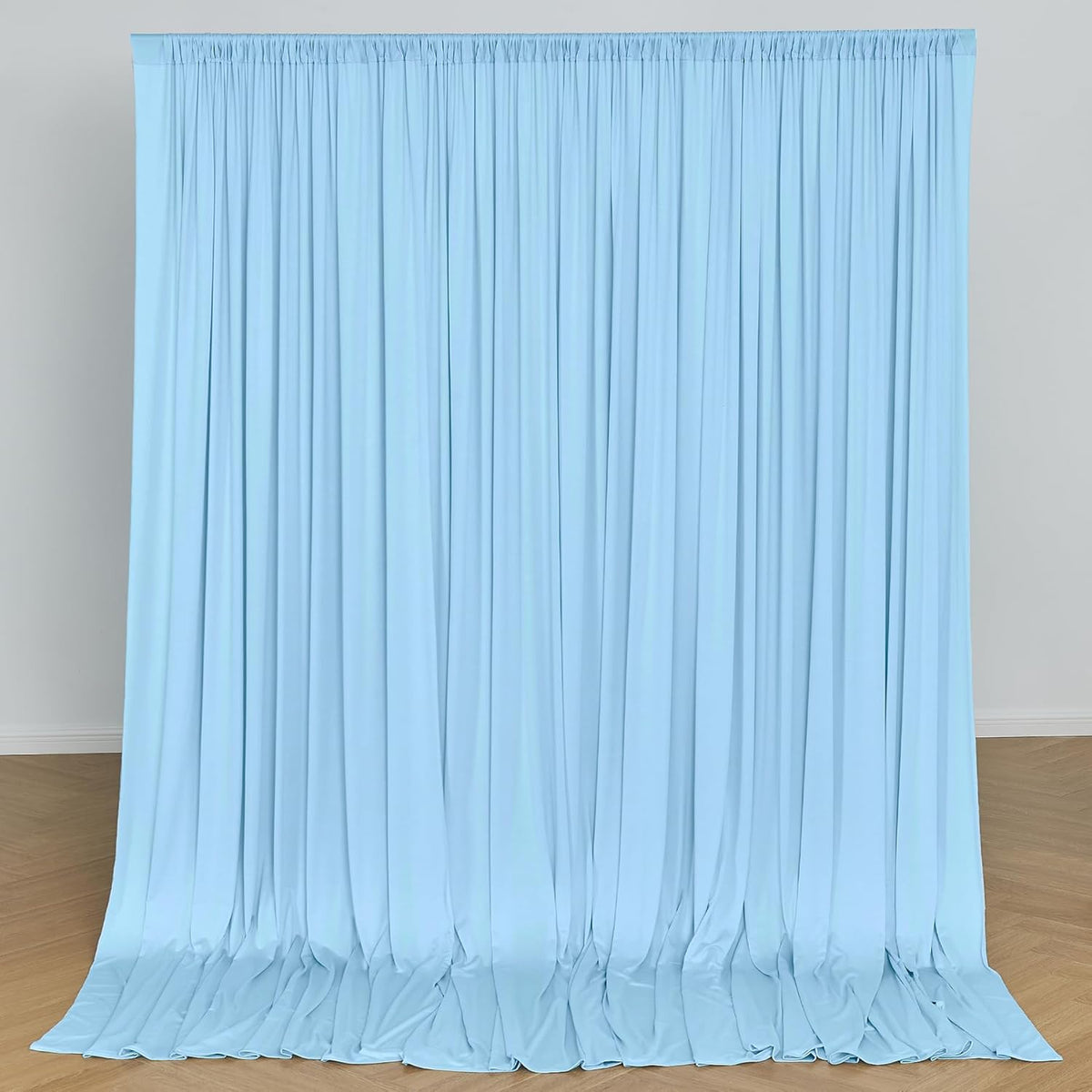 20 x 10ft Wrinkle Free Dusty Blue Backdrop Curtains for Parties Weddings, Thick Silky Polyester