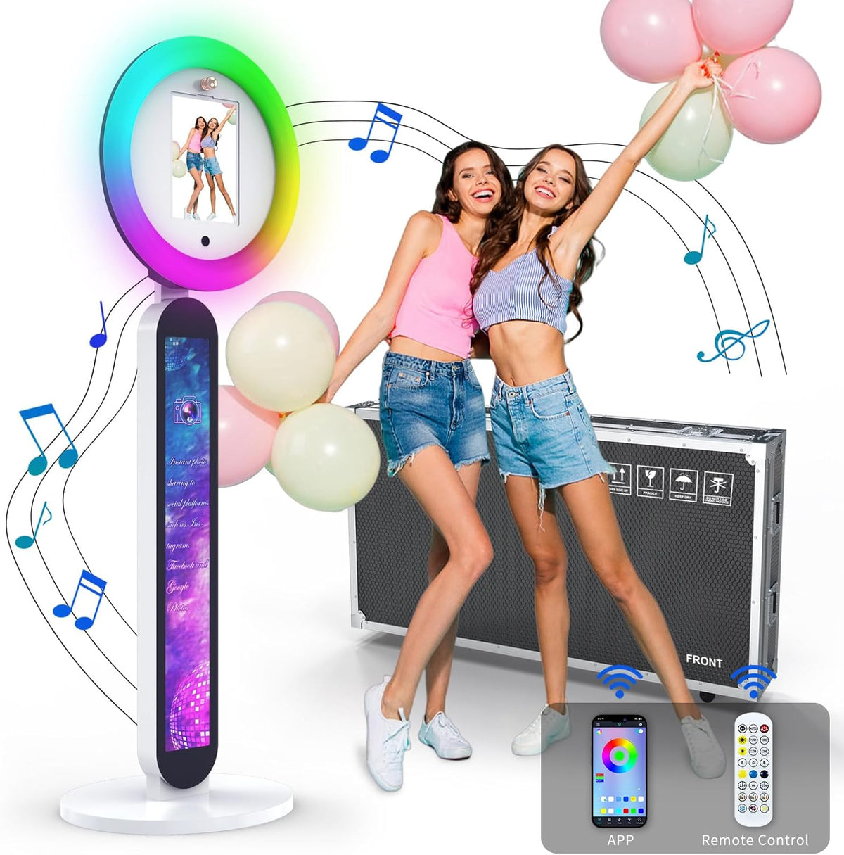 Portable Photo Booth, Photo Booth Shell Stand Provide Cyratok PhotoBooth Software,Flight Case,Free