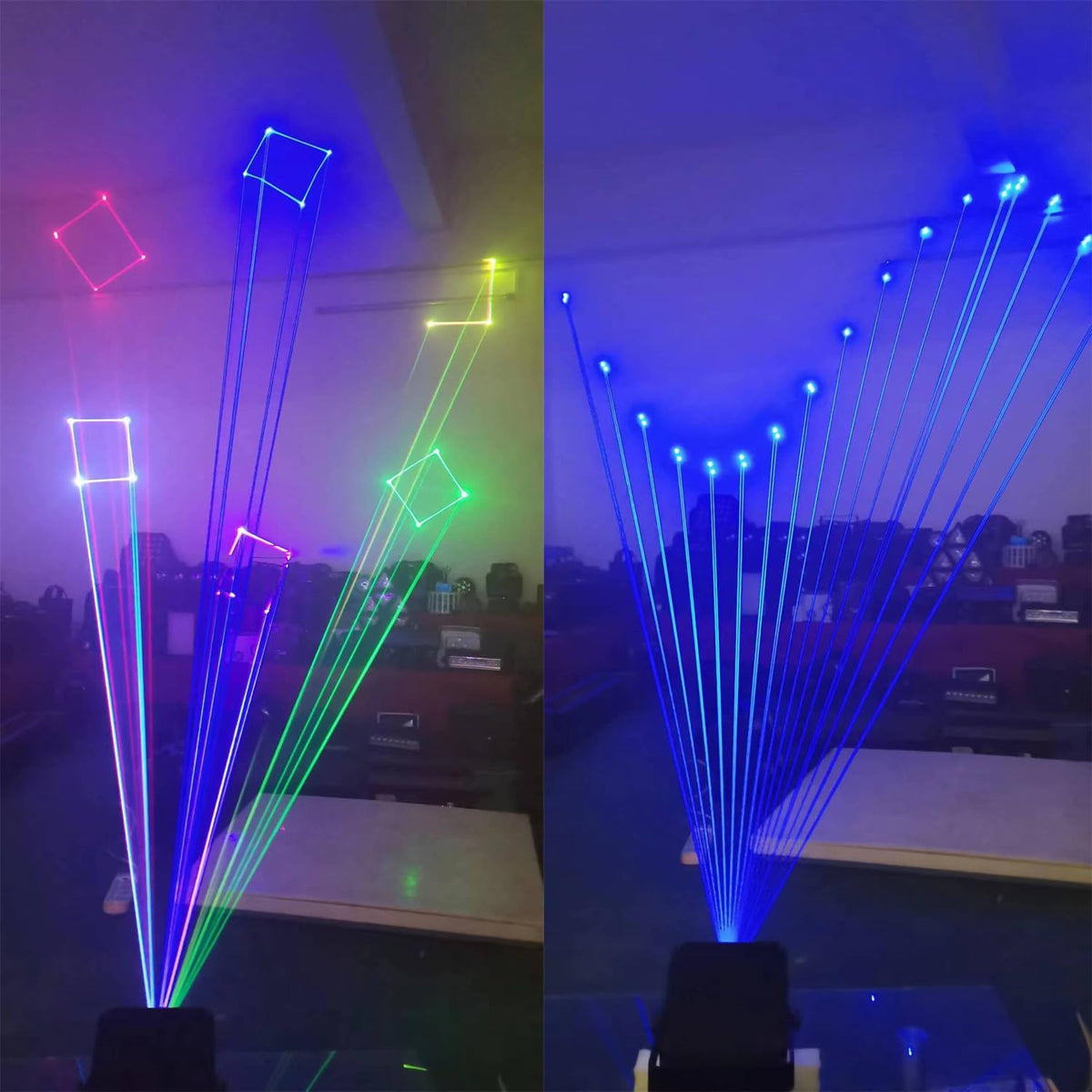 JUNMAN 2W 2000mw RGB Full Color Animation Stage Effect Light DJ Disco Stage Beam Lights for Party