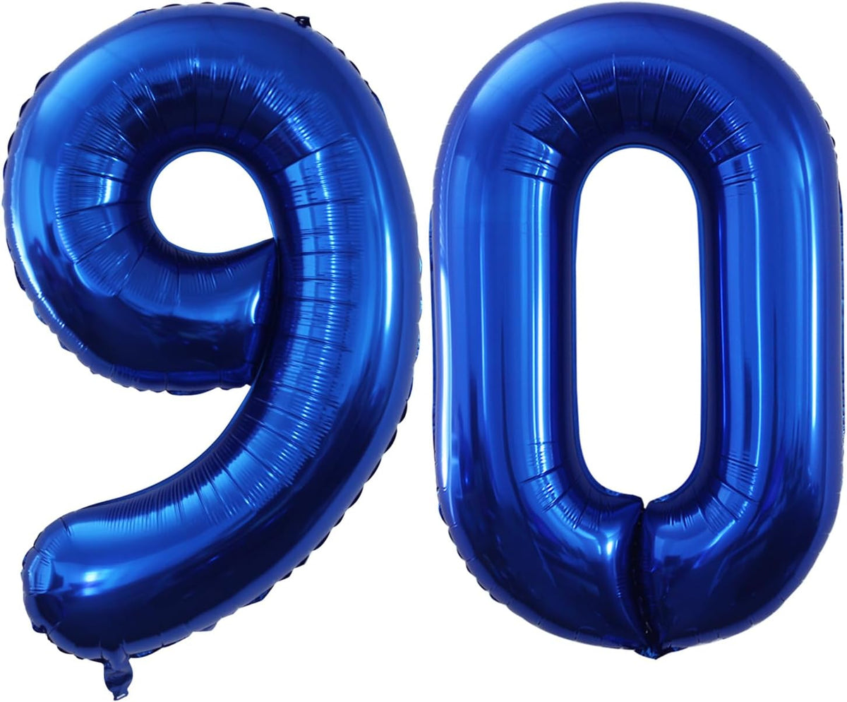 GOER Number 90 Balloons for 90th Birthday Party Decorations,42 Inch Jumbo Foil Helium Balloons for