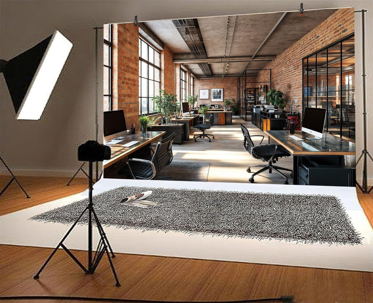 7X5ft Office Video Photo Backdrop Photography Background for Recording Conference, Zoom Home