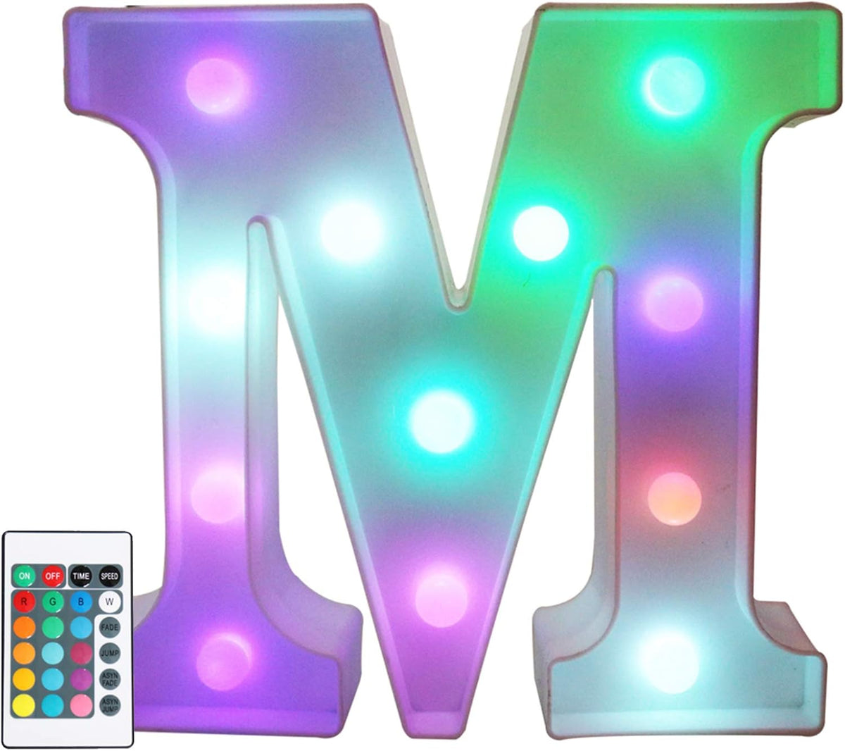 Pooqla Colorful LED Marquee Letter Lights with Remote – Party Bar Letters with Lights Decorations