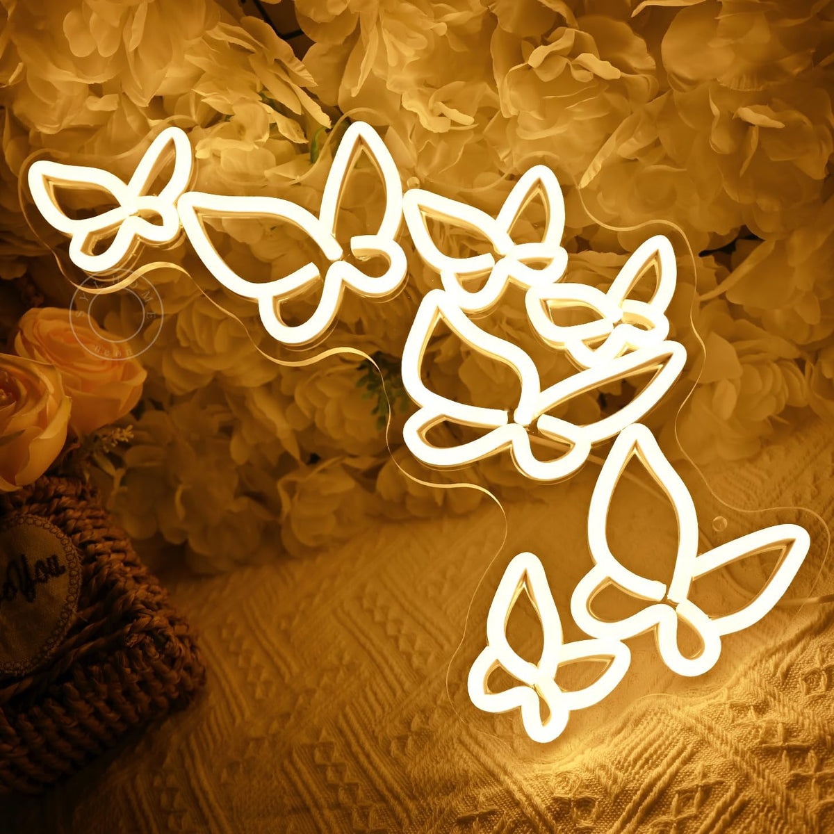 SYLHOME Butterfly Led Neon Light Sign Girls Kids Bedroom Girls Room Beauty Studio Living Room