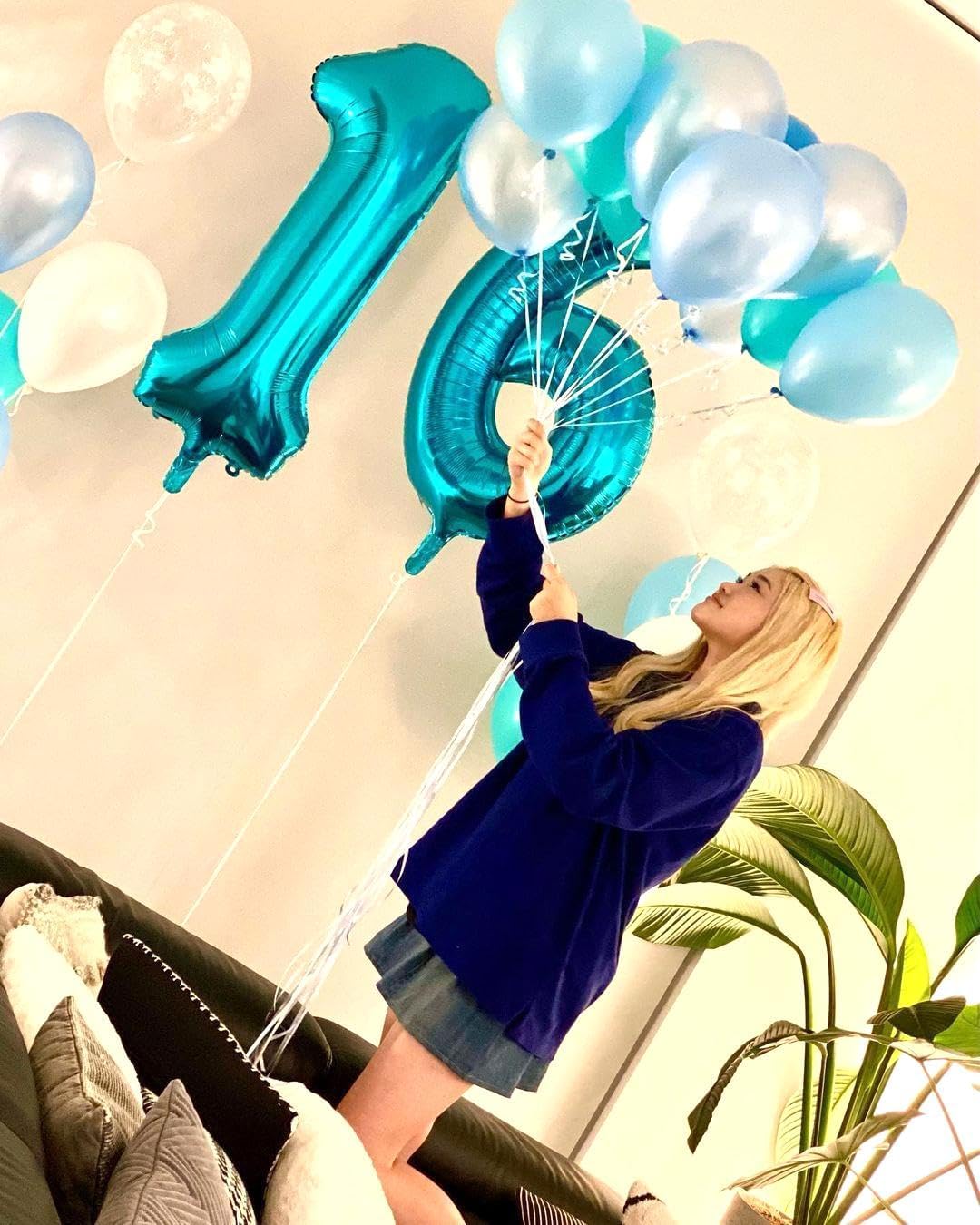 Blue Number 1 Balloon 40 inch, Number 1 Birthday Balloon for Boy Girl, Blue Foil One Balloon for