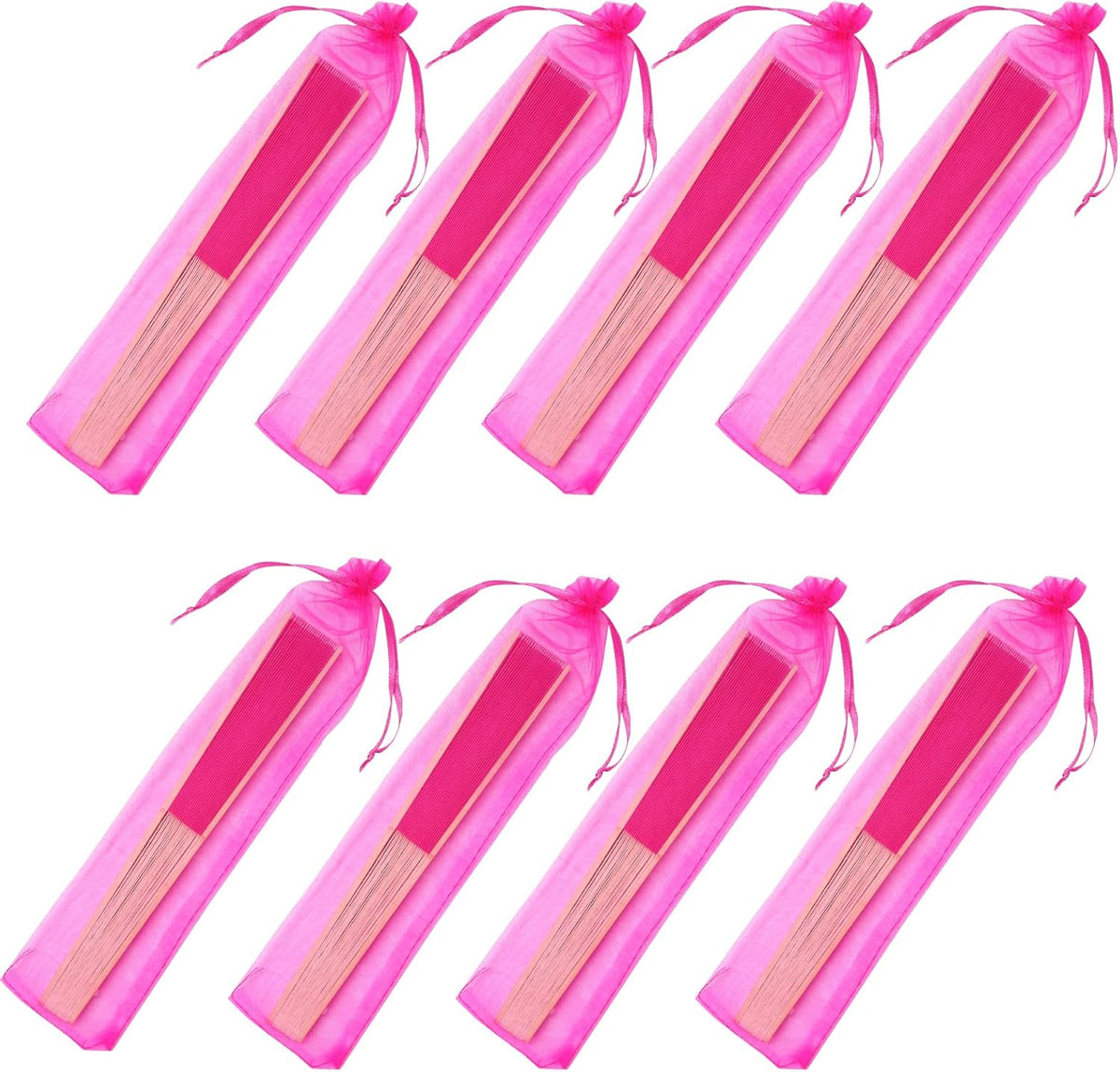 24pcs Imitated Silk Hand Fan Imitated Silk Fabric Bamboo Handheld Folded Fan Bridal Dancing Props