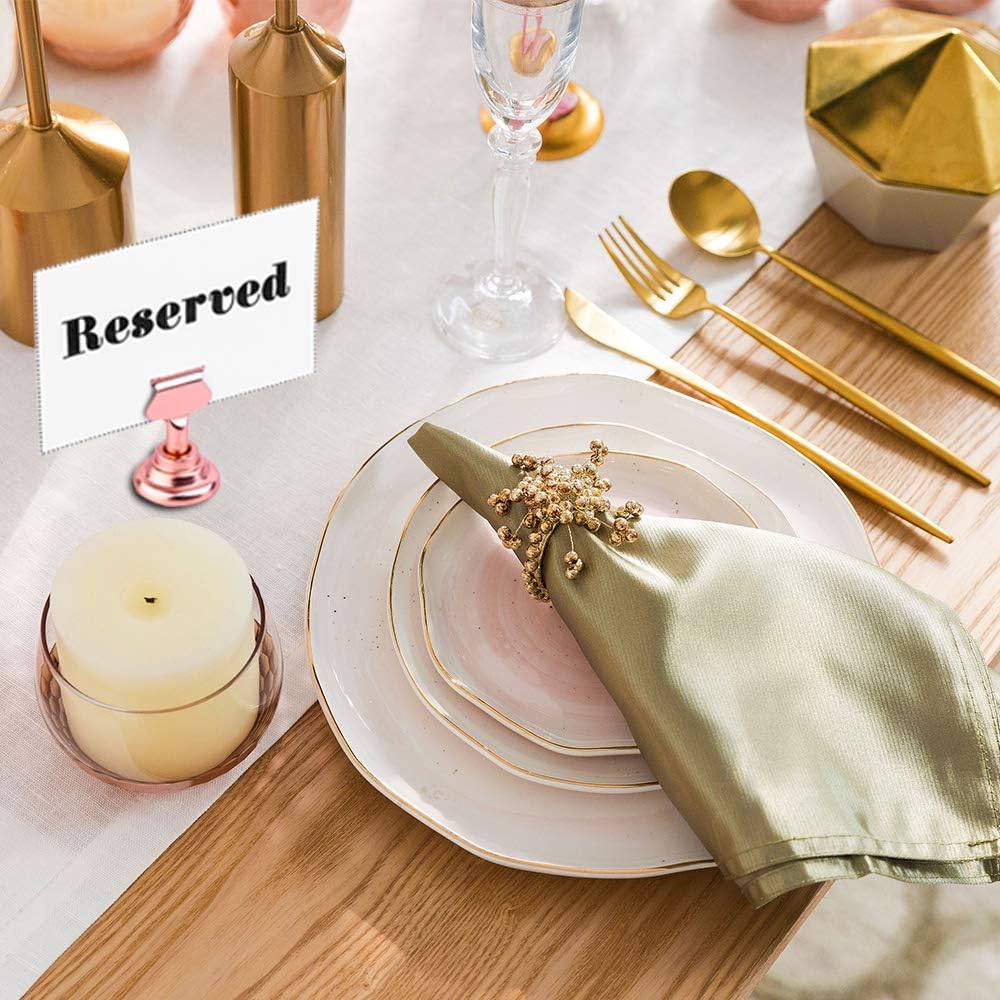 Urban Deco 16PK Table Number Holders Place Card Holders 1.7 Inch Table Card Holders Steel Card