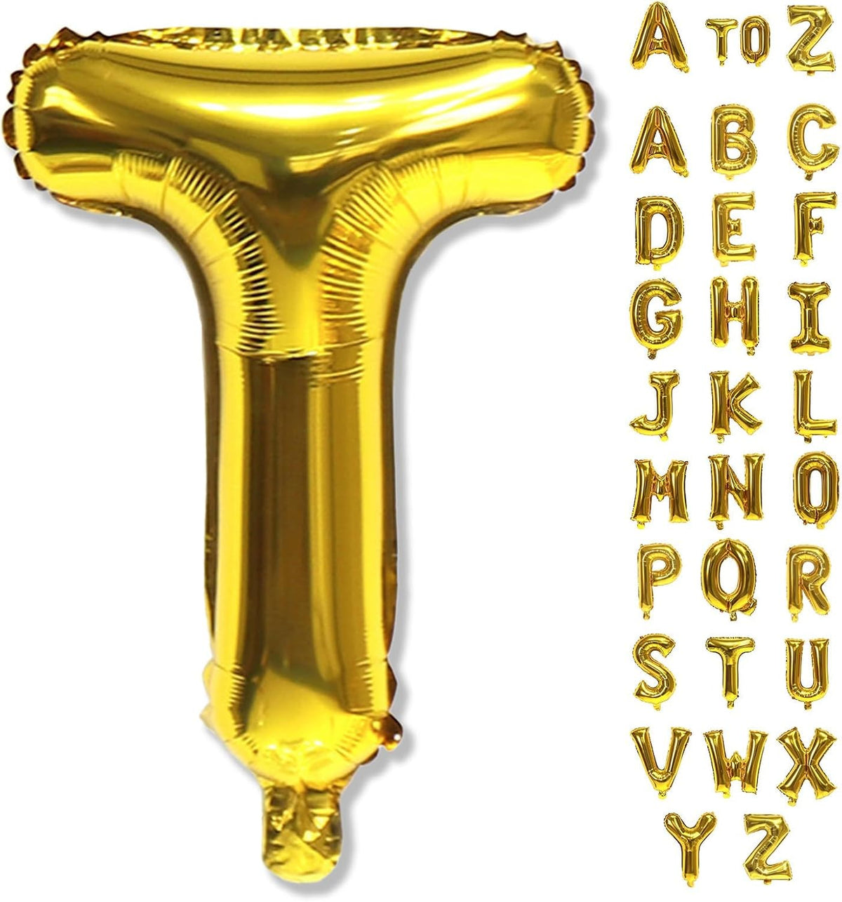 Custom Letters Balloon Gold, Large Helium Alphabet Name Balloon T Decor, 40 Inch Self Inflating