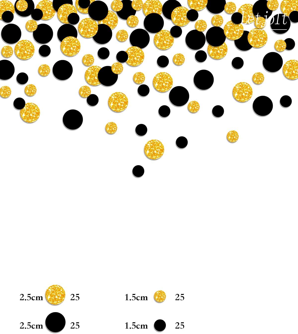 Golden Black Confetti Glitter Golden Scatter Table Decoration Surprise Paper Craft Birthday Party