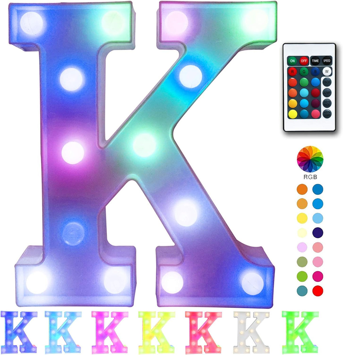 Pooqla Colorful LED Marquee Letter Lights with Remote – Light Up Signs Party Bar Letters