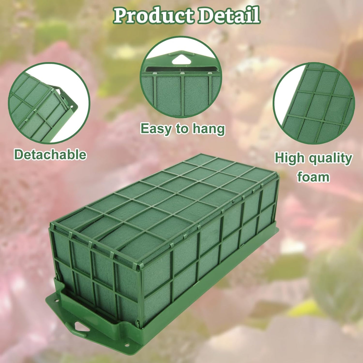 6 Pcs Floral Foam Cage, 11.8" x 4.5" x 3.1" Rectangle Flower Cage Holders with Floral Foam, Floral