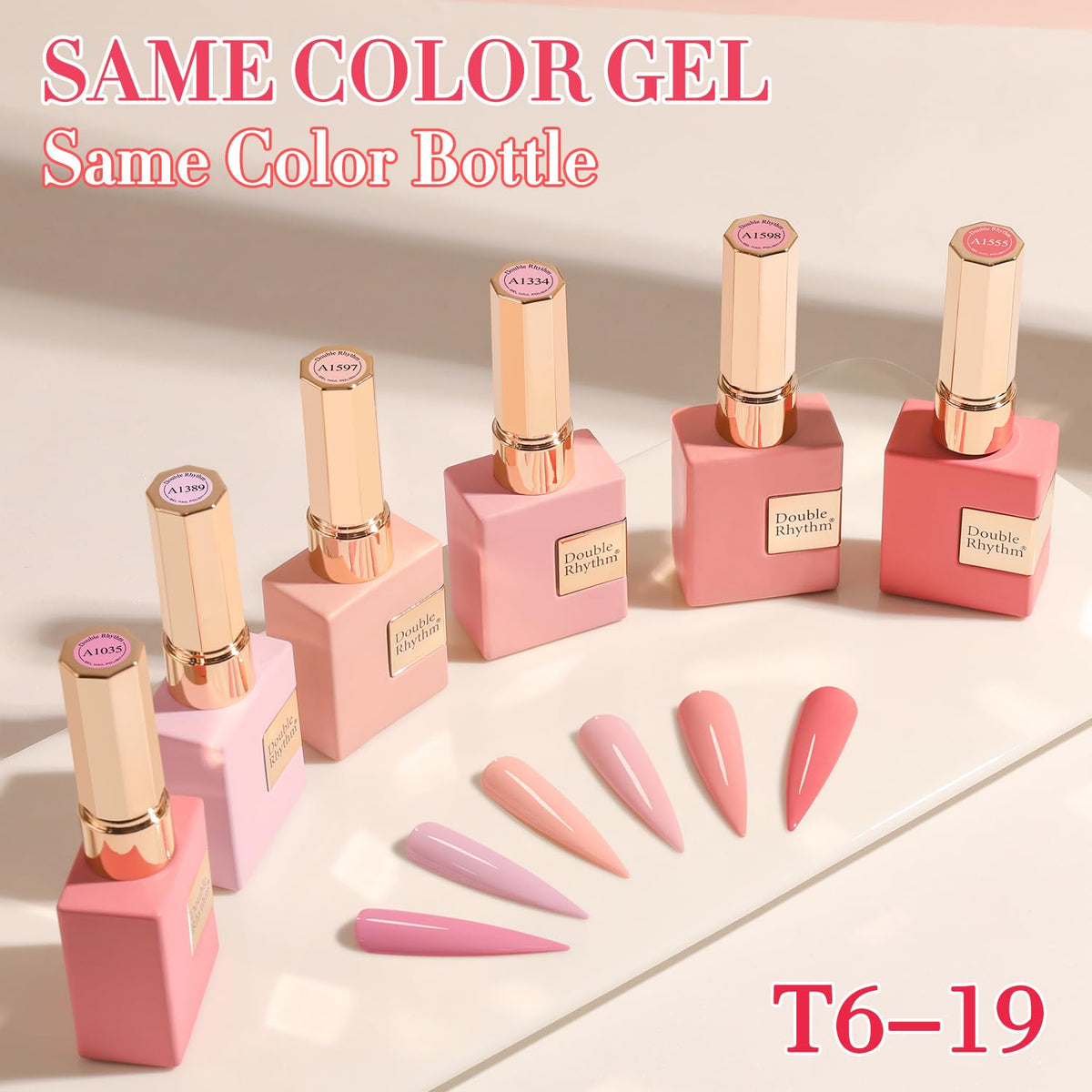 Double Rhythm 6 Pcs 15 ML Gel Polish Set Same Color Same Bottle Soak Off Gel Polish Kit Nail Art