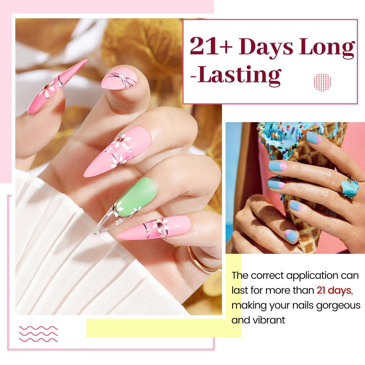 JODSONE 23 PCS Gel Polish Kit Colorful Fashion Classic Nail Gel Set 3 Bottles of Base Coat Matte