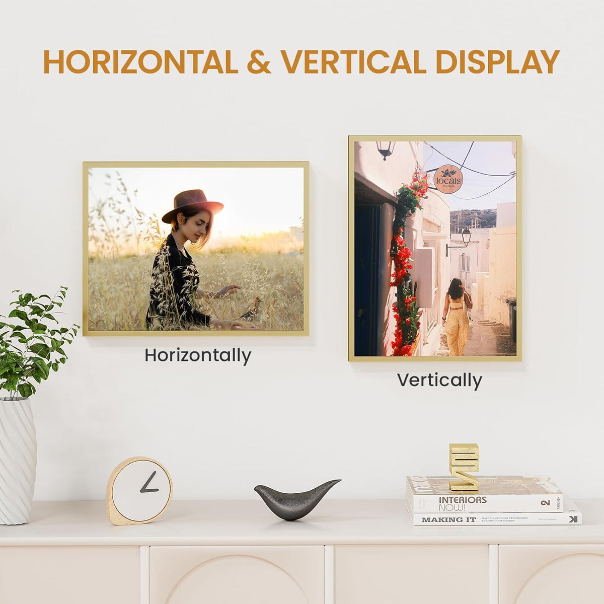 10x13 Aluminum Metal Picture Frame,Tempered Glass Gold Photo Frame 10x13 for Family