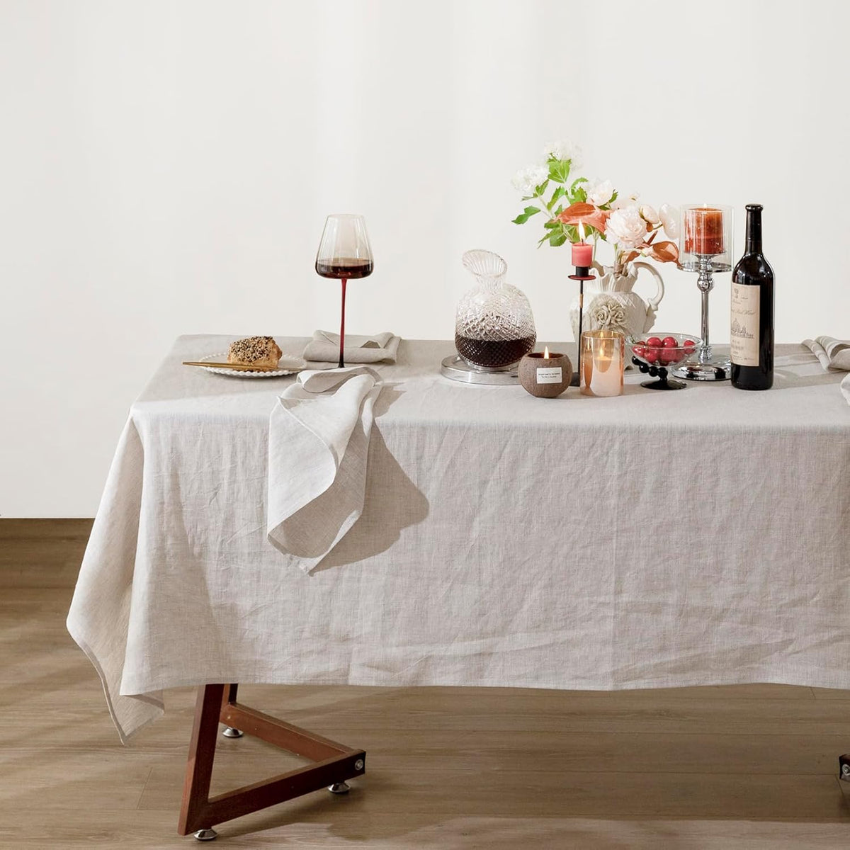 Talasily Linen Tablecloth 100% Pure Linen Table Cloth 60x84 Inches Rectangle Tablecloths Washable