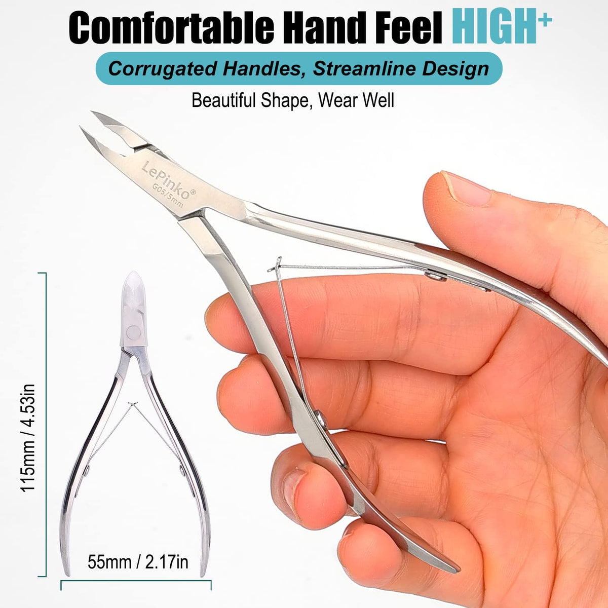LePinko Professional Cuticle Trimmer kit, Super Sharp Dead Skin Clipper, Labor-saving Cuticula