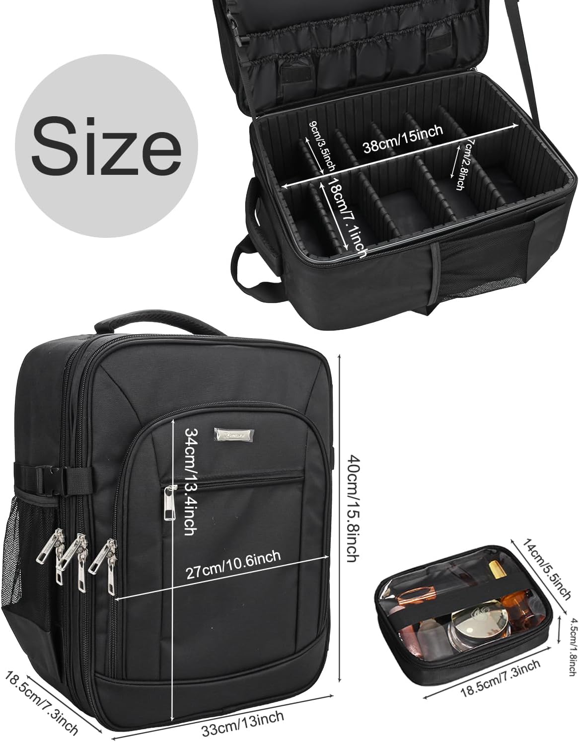 Makeup Backpack Makeup Artist Bag Professional Extra Large Cosmetic Bag Travel Train Case Storage
