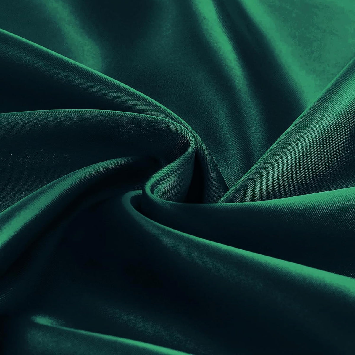 KKJIAF 1 Pack 60 Inch / 5ft Round Table Cloth, Hunter Green Overlay Round Satin Table Cover, Silky