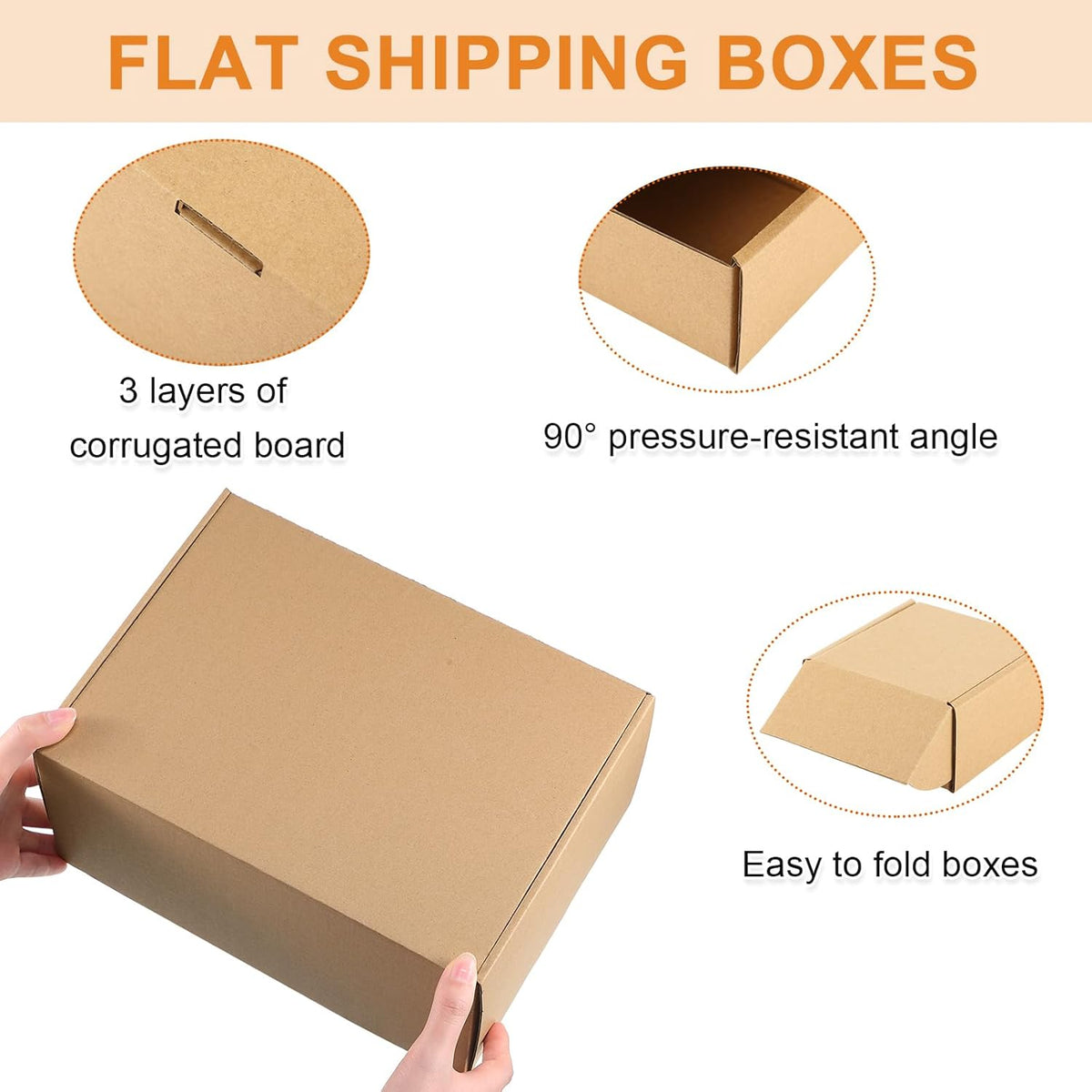 Qilery 100 Pcs Shipping Boxes Cardboard Gift Corrugated Cardboard Brown Boxes Mailer Packaging for