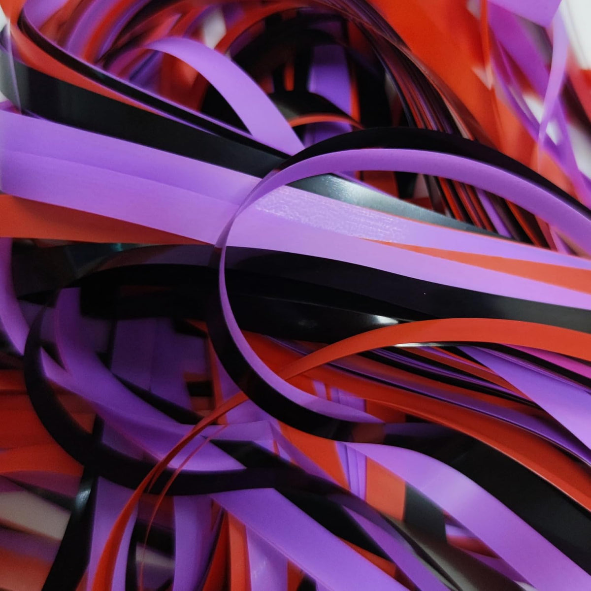 Black Purple Orange Party Streamers - GREATRIL Foil Fringe Backdrop for Hocu Birthdays Halloween