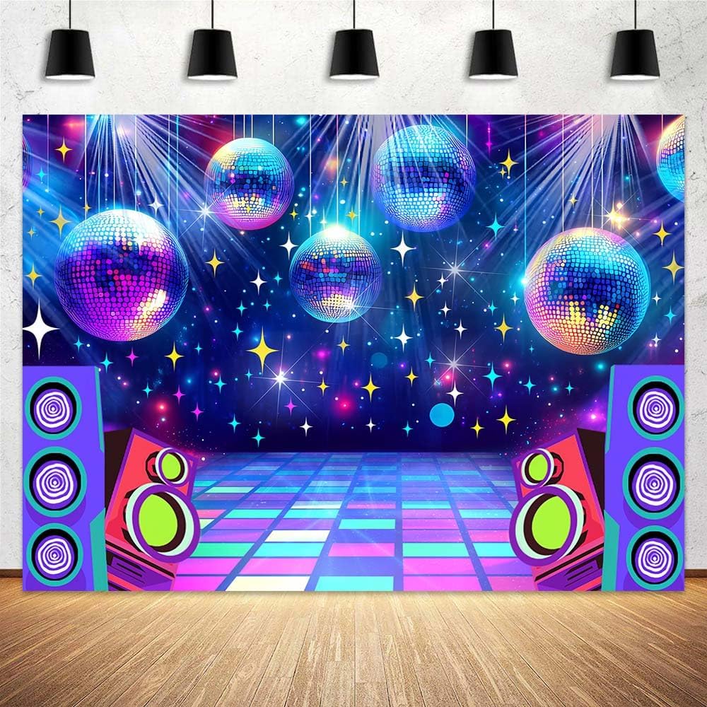 Dance Party Backdrop Retro 80s 90s Theme Stage Dance Ball Music Birthday Party Decoration DJ
