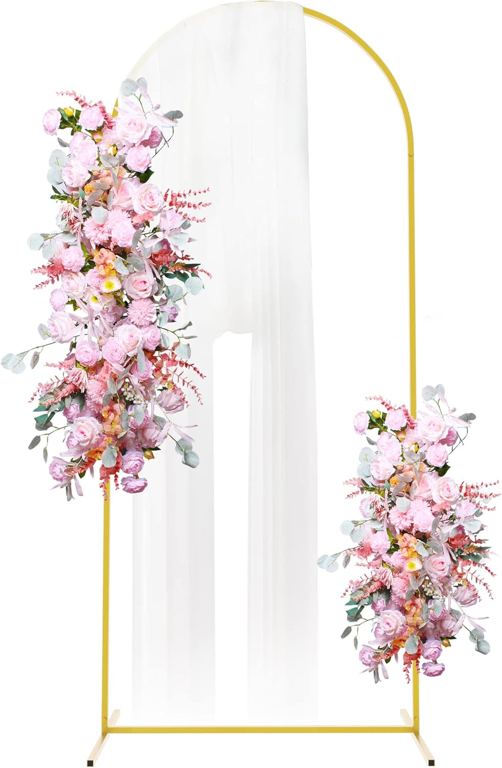Putros Metal Arch Stand 6FT Gold Wedding Balloon Arched Backdrop Stand Square Arch Frame for