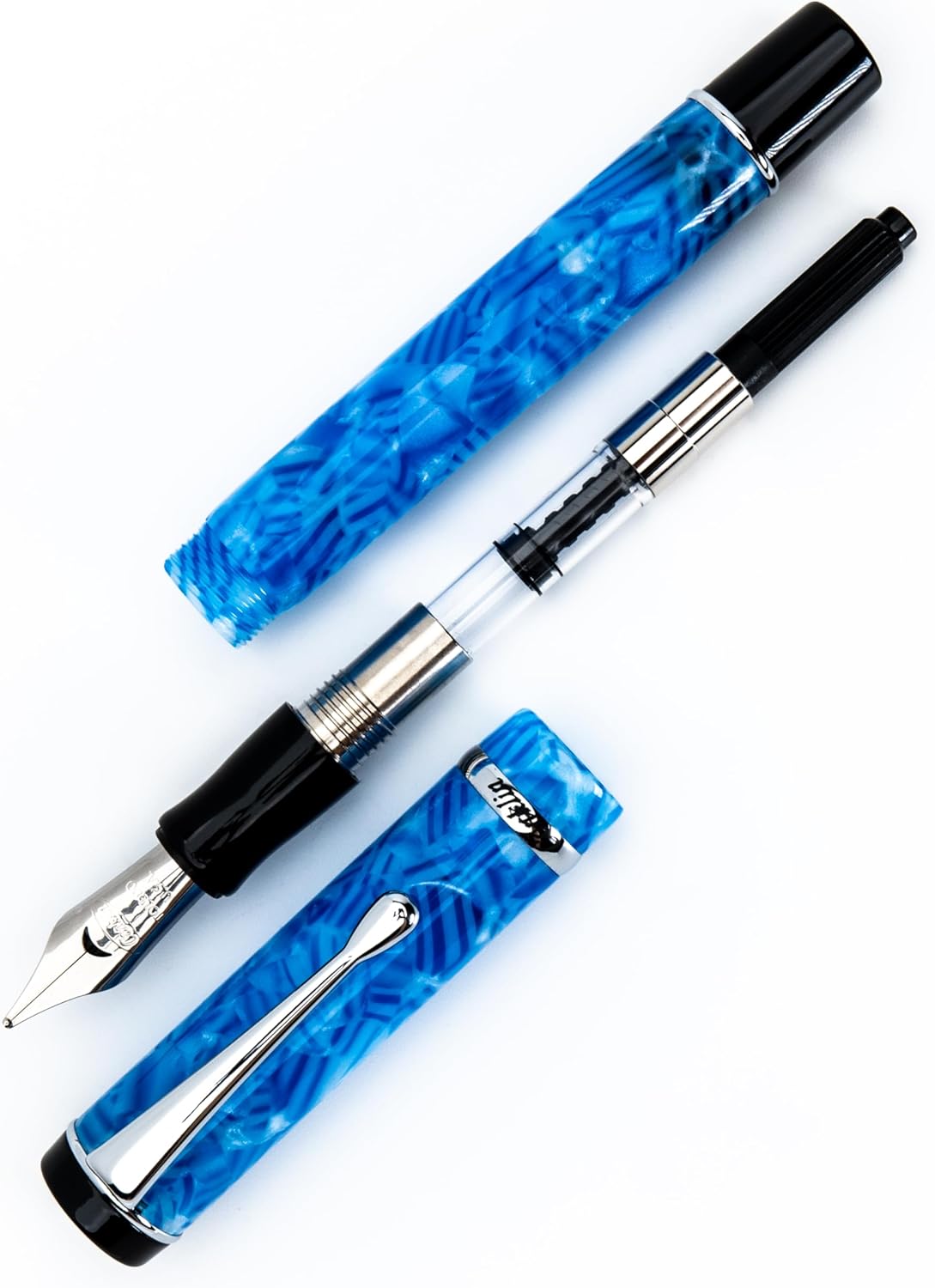 Conklin Duragraph Fountain Pen Ice Blue - Flex Nib, Dynamic Writing Tool with Cool Blue Finish