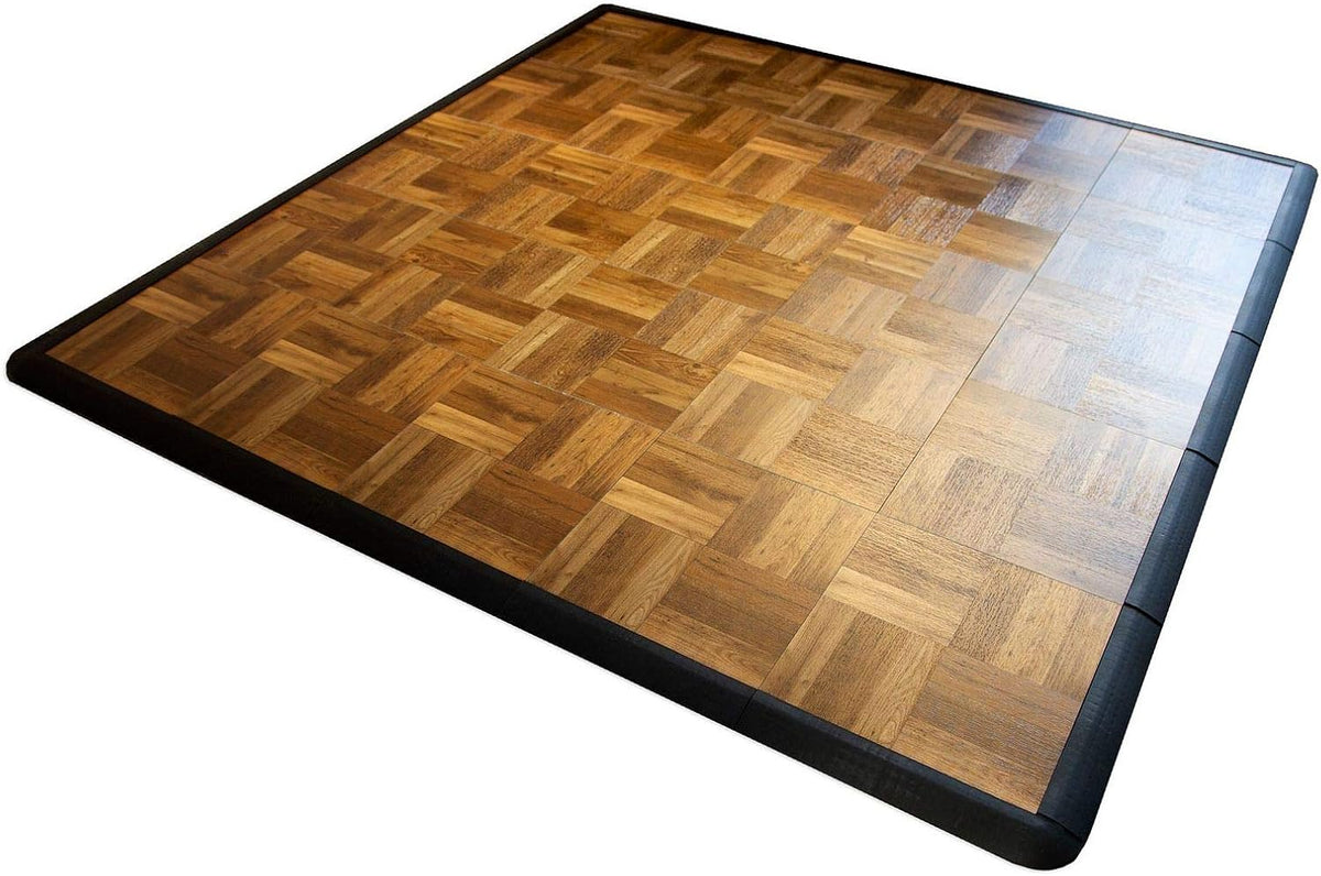 Big Floors 5X5DKOAKFLOOR Interlocking Lightweight Plastic Modular Dance Floor Kit (5' x 5'), Dark